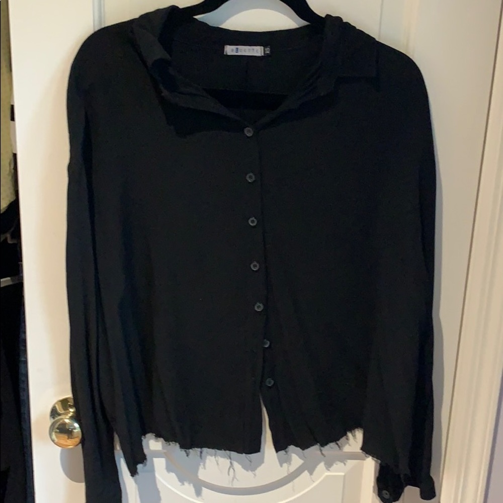 Bluette Black Button Down Long Sleeve XS